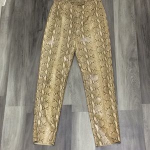 Python leather pants size 8 hi-waist